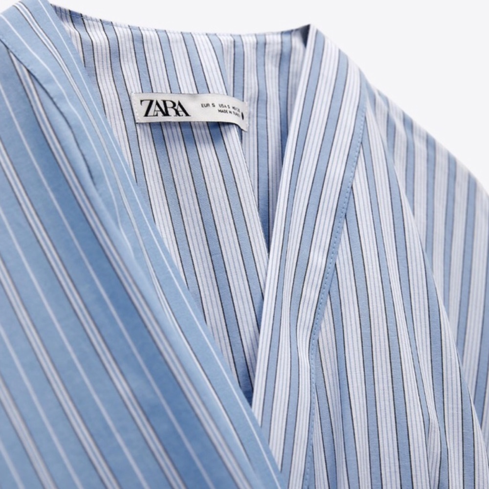 NWT Zara Poplin Wrap Shirt - Picture 10 of 14